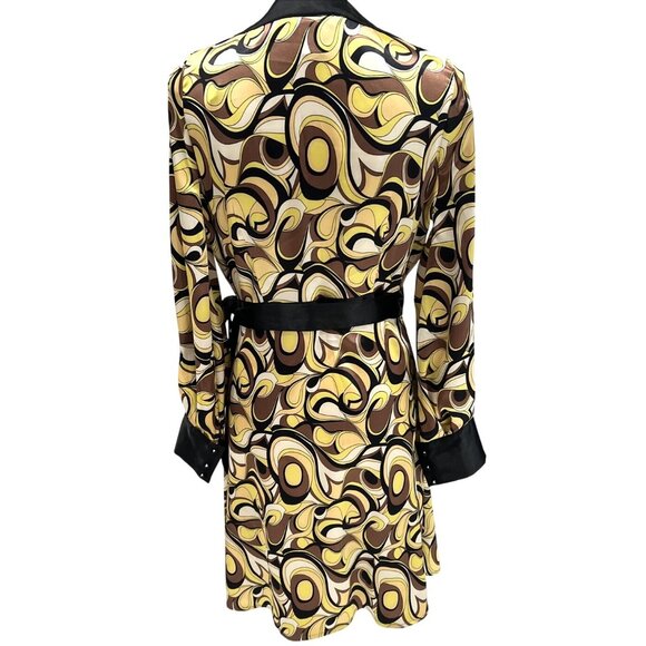 BCBG Maxazria Medium Wrap Dress Psychedelic Print Size M - Picture 4 of 7